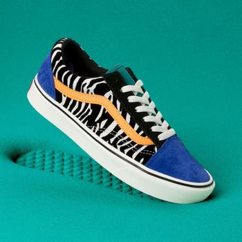 Damske Tenisky Vans Zebra ComfyCush Old Skool Tidepool/Surf The Web VA39GXMZP